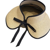 Chapeau de créateur de luxe tendance entièrement personnalisable en papier de couleur unie de haute qualité chapeau de soleil à visière de paille en vrac pour fille
