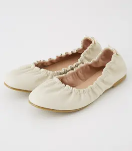 Leather flats comfortable foldable dance shoes elastic band comfortable ballet shoes