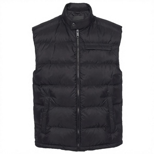 Chaleco acolchado negro para hombre, cuello alto, sin cremallera, ropa exterior acolchada, chaleco de invierno - Product Image 4