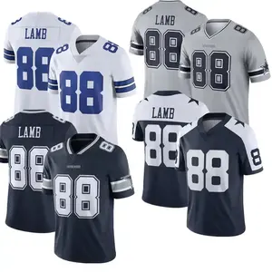 CeeDee Lamb Football Trikots 88 Hot Sale Genäht USA Football Sports VP Limited Spieler Trikot Versand bereit-Navy - Product Image 1