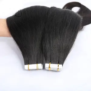 Light Yaki Straight Tape In Human Hair Extensions Black Women Brazilian Tape In Coarse Yaki Microlink Microloop Hair Extensions