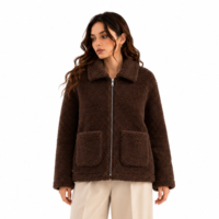 Abrigo de invierno extragrande de piel sintética para mujer, manga larga, ajuste holgado, ropa exterior personalizada, OEM ODM al por mayor