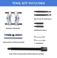 9 pièces ensemble d'extracteur de séparateur de roulement Kit d'outils de retrait de roulement Portable séparateur de roulement en métal ensemble d'outils de réparation automatique