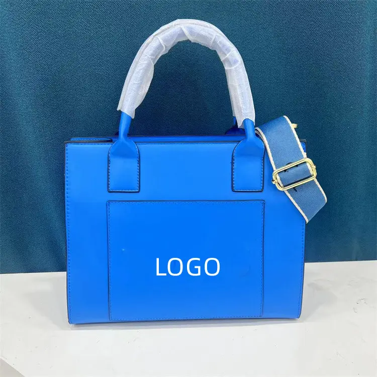 Hot Sales Brand Designer High Quality PU Leather Ladies Hand Bags Square Handbag The Tote Purse Bag