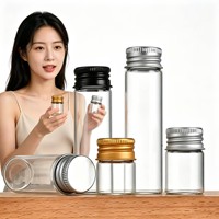Flacons en verre pour échantillons, récipients de stockage, tubes, bouteilles à large ouverture avec couvercle à vis en aluminium, flacons en verre pour le stockage de liquides, bocaux