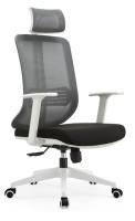 Chaise de bureau en maille PVC à hauteur réglable avec appui-tête réglable, roulettes pivotantes et structure en acier inoxydable pour chambre à coucher