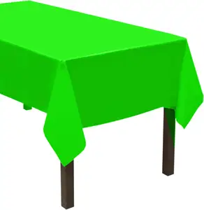 Taplak meja persegi panjang/bulat, taplak meja pesta warna polos PEVA ramah lingkungan awet