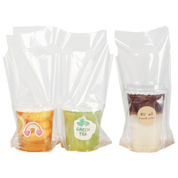 Sac à emporter personnalisé pour café alimentaire sacs en plastique transparents jetables pour emballage de thé au lait