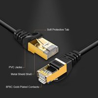 Connecteur Ethernet RJ45 CAT7, 8 paires, câble de raccordement réseau LAN SSTP CAT 7, passe le testeur de câble réseau