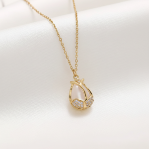 Tending Fashion gioielli di lusso per ragazze farfalla perla angelo rosa collana a catena in oro vendita calda all'ingrosso - Product Image 2