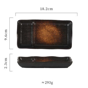 Assiette rectangulaire en porcelaine émaillée colorée pour <span class=keywords><strong>restaurant</strong></span> <span class=keywords><strong>japonais</strong></span>, assiette à sushi en céramique, assiettes de service pour sashimi - Product Image 4