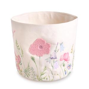 Cesta de Almacenamiento Redonda de Lona con Estampado Floral Boho y Bordado de Chenille, Plegable, <span class=keywords><strong>para</strong></span> Guardar Juguetes y <span class=keywords><strong>Ropa</strong></span> en la Habitación de los Niños - Product Image 1