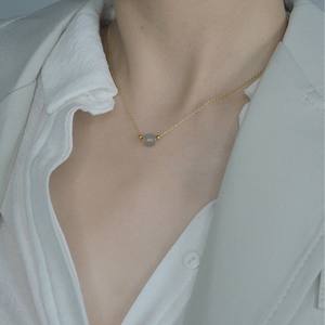 Collar Versátil de Verano con Cuentas de Jade Natural de Hotan, Cadena Clavícula Exquisita de Estilo Japonés y Coreano con Perla Principal - Product Image 2