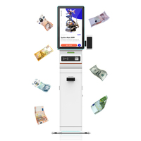Caisse enregistreuse automatique en libre-service, kiosque de paiement de factures, lecteur de codes-barres, SDK, écran tactile 10 points, boîtier métallique, système d'exploitation Win/Android/Linux