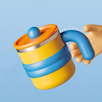 Vente en gros de tasses à eau isothermes portables en acier inoxydable 18/8, anti-fuite, 450 ml, double paroi, avec poignée et couvercle