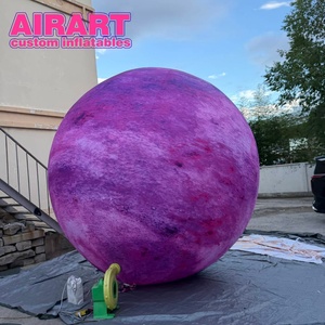 Pallone gonfiabile gigante viola a forma di pianeta per esposizioni a tema spaziale e feste - Product Image 3