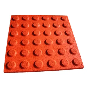 Full EPDM Granules Interlocking Rubber Floor Tiles Blind People Rubber Mat Outdoor Tactile Rubber TIles