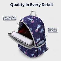 Sac à dos scolaire tendance imprimé Pegasus pour adolescents, sac à dos personnalisé avec logo, sac de voyage durable de haute qualité pour enfants, vente en gros OEM ODM