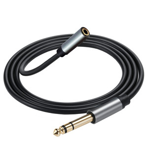 Vergulde metalen behuizing 6,35 mm TRS mannelijk naar 3,5 mm vrouwelijk stereo <span class=keywords><strong>jack</strong></span>-adapterkabel met gevlochten afscherming koperen kern 1080P - Product Image 2
