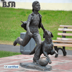 Figura <span class=keywords><strong>de</strong></span> bronce fundido, escultura <span class=keywords><strong>de</strong></span> niño y estatua <span class=keywords><strong>de</strong></span> perro, escultura <span class=keywords><strong>de</strong></span> jardín al aire libre para decoración <span class=keywords><strong>de</strong></span> jardín - Product Image 1