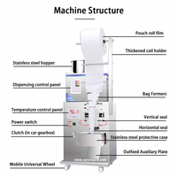 Petite machine d'emballage de remplissage de granules de graines de grain de bonbon de sachet de thé de café de poudre verticale automatique de 2g 50g 100g