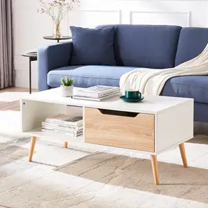Table basse en bois moderne avec rangement Table à cocktail minimaliste pour couloir f