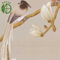 Papier peint mural paysage chinois traditionnel, design personnalisé nature floral oiseaux pour chambre à coucher, salon, hôtel, restaurant