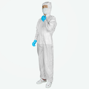 Traje de Protección Blanco con Rayas para Cuarto Limpio, Ropa Antiestática ESD para Electrónica, Óptica, Alimentos, Laboratorios Farmacéuticos - Product Image 2
