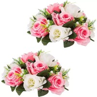 Boule de fleurs artificielles en forme de rose pour centre de table, idéale pour mariage, Saint-Valentin, remise de diplôme, Nouvel An et Pâques