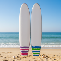 Planche de surf souple avec logo personnalisable - 7/8/9 pieds, sans cire, mousse EVA EPS, unisexe, comprend des ailerons pour les sports nautiques en mer