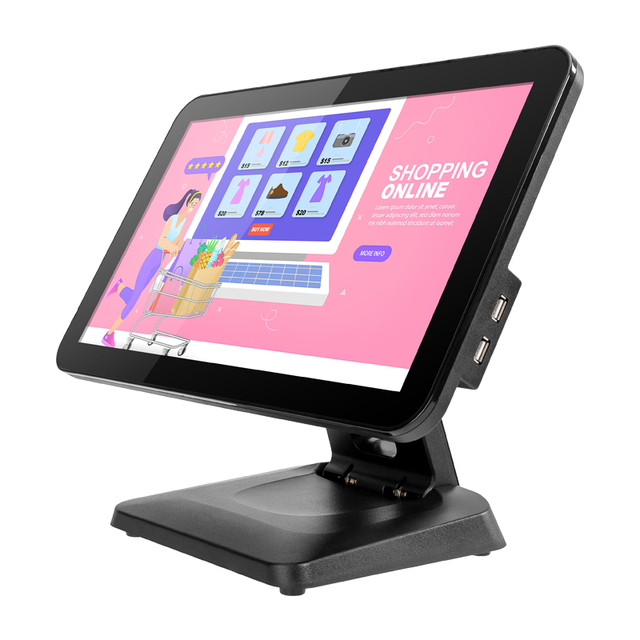 New 15.6" 1366x768P VGA/USB/ 10-Point Capacitive Touch Screen Industrial POS LCD Monitor Black 1-Year Warranty