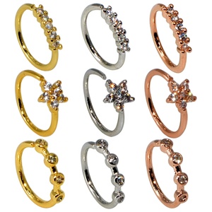 30 pz/Pacco <span class=keywords><strong>Gioielli</strong></span> per Piercing al Naso Pieghevoli, Anelli per Naso con Zircone, Piccoli Fiori per Piercing all'Orecchio, Cartilagine, Helix - Product Image 4