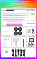 Cardoo F40 Luz Ambiental Dinámica de 64 Colores para BMW Serie 1 F20 2016-2023, Accesorios de Iluminación LED Ambiental Interior para Automóvil