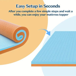 Surmatelas 3 pouces Surmatelas en <span class=keywords><strong>gel</strong></span> Surmatelas en mousse à mémoire de forme originale Tissu de refroidissement Tencel antidérapant pour hôtels - Product Image 2