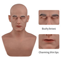 Masque en Silicone Souple de Vieil Homme, Horreur Réaliste Pleine Face, Masque Homme pour Travestissement et Mascarade