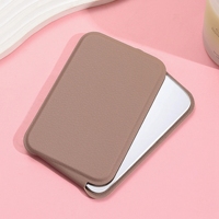 Vente flash - Miroir de maquillage portable de voyage en cuir PU personnalisé avec logo, multifonction, rose, coloré, petit, vente en gros