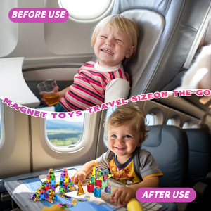 미니 3.75CM 자석 타일 STEM 세트 조립 블록 3-8세 어린이 지능 개발 휴대용 여행용 철제 상자 플라스틱 - Product Image 2