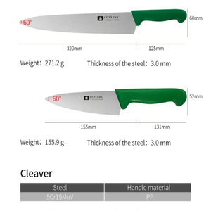 Dao chặt thịt inox cao cấp 5cr15mov, bộ dao bếp chuyên nghiệp, dao chặt thịt sắc bén, cán nhựa - Product Image 4