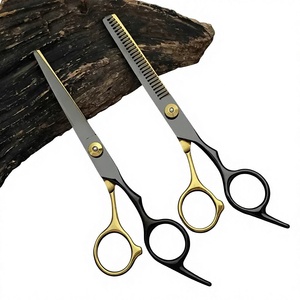 Ciseaux à effiler professionnels Morgans Industries en acier inoxydable 440C, pointe arrondie, manche moyen, pour droitiers, usage en salon - Product Image 3