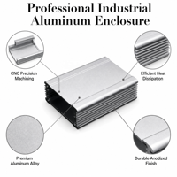 Boîtier en aluminium à corps divisé pour applications électriques, boîte de jonction personnalisée en aluminium extrudé anodisé argenté pour circuits imprimés électroniques