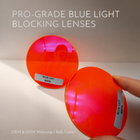 Lentilles optiques en résine 1.56 à deux parties, courbe de base 2C, teinte rouge orangé 8009, haute contraste, anti-lumière bleue, revêtement multicouche HMC