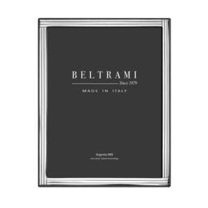 Beltrami 8x10 Silver Plated Wood Photo <b>Frame</b> with Embossing Printing Durable Made in Italy - Product Image 1
