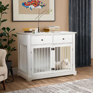 Mueble Moderno de Madera para Perros, Resistente a Mordeduras, con Puertas Dobles para Perros Grandes, Uso en Interiores - Product Image 2