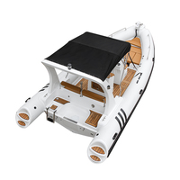 Bateau pneumatique rigide RIB-680 Hypalon 1,2 mm en PVC, coque en fibre de verre, plancher en aluminium, stable, 12 personnes, pour la pêche sportive et la dérive