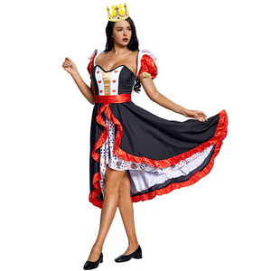 Personalización Mujeres Queen Personaje Cosplay <span class=keywords><strong>Disfraz</strong></span> Vestido sexy Disfraces <span class=keywords><strong>de</strong></span> Halloween Red Queen <span class=keywords><strong>Poker</strong></span> Vestidos estampados - Product Image 4