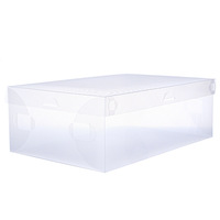 Boîte à chaussures transparente pour hommes et femmes en plastique Pp boîte de rangement Simple affichage emballage pliant boîte d'emballage à clapet