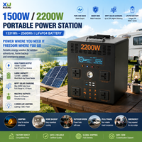Centrale Électrique Portable 1500W 2200W LiFePO4, Générateur Solaire 1536Wh 2560Wh à Onde Sinusoïdale Pure MPPT pour la Maison, le Camping-Car, le Camping et les Applications Hors Réseau