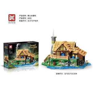 Kit de modèle de <span class=keywords><strong>moulin</strong></span> à eau DK 6035 2026 MOC, décoration de bureau, ornement de rue, cadeau éducatif pour anniversaire ou fête, 1185 pièces, ensembles de blocs de construction - Product Image 6