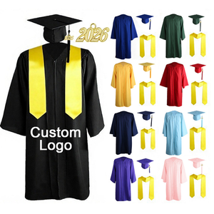 Custom Logo <b>Graduation</b> <b>Gown</b> Set with <b>Cap</b> Sash & 2026 Tassel Multi-Color <b>Graduation</b> Robe for High School & College - Product Image 1