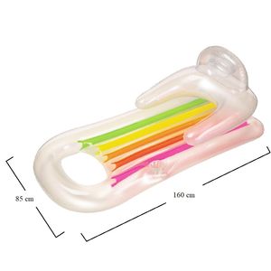 Inflatable <b>Tanning</b> Bed 160x85 Cm With Drink Holder Backrest And Armrests For <b>Pool</b> Use - Product Image 2